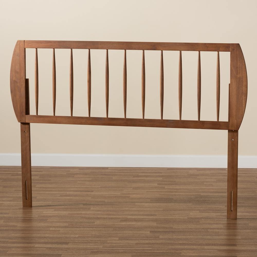 Norman Modern and Contemporary Transitional Ash Walnut Finished Wood King Size Headboard FredCo