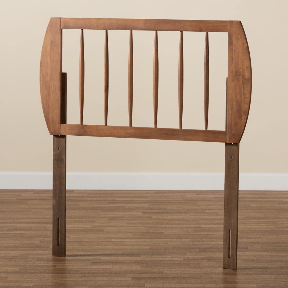 Norman Modern and Contemporary Transitional Ash Walnut Finished Wood Twin Size Headboard FredCo