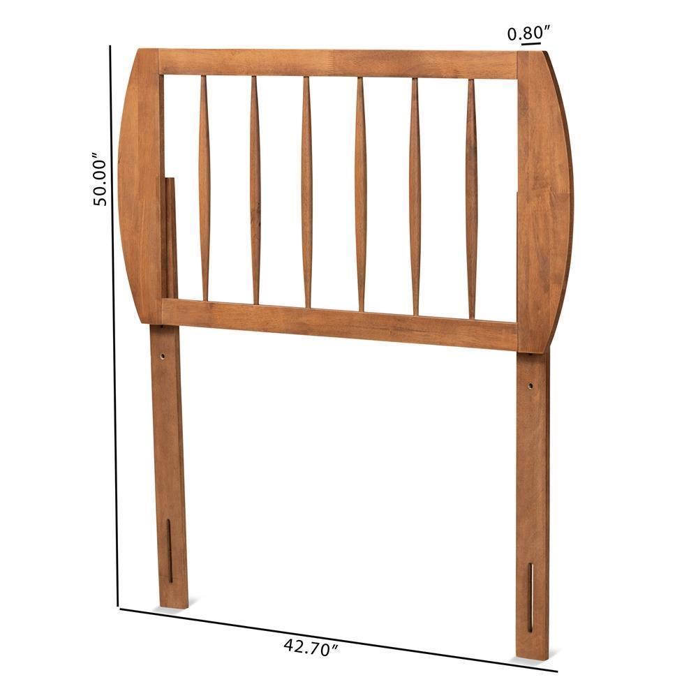 Norman Modern and Contemporary Transitional Ash Walnut Finished Wood Twin Size Headboard FredCo