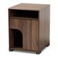 Nova Modern and Contemporary Walnut Brown Finished 1-Door Cat Litter Box Cover House FredCo