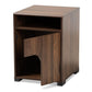 Nova Modern and Contemporary Walnut Brown Finished 1-Door Cat Litter Box Cover House FredCo