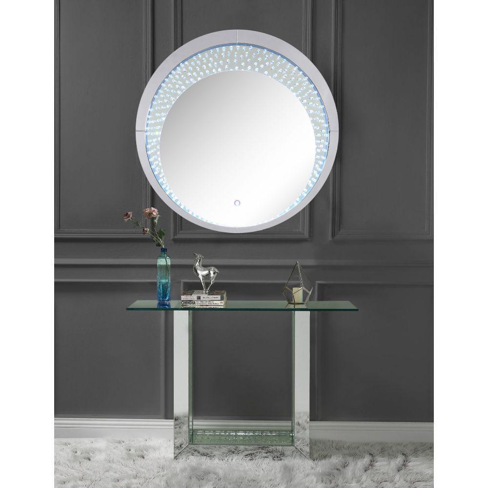 Nysa Console Table Mirrored & Faux Crystals FredCo
