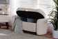 Oakes Modern and Contemporary Ivory Boucle Upholstered Storage Bench FredCo