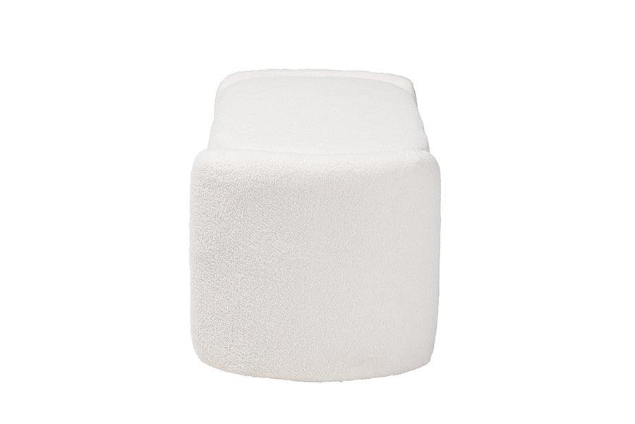 Oakes Modern and Contemporary Ivory Boucle Upholstered Storage Bench FredCo