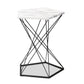 Oberon Modern and Contemporary Black Finished Metal End Table with Faux Marble Tabletop FredCo