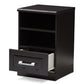 Odelia Modern and Contemporary Wenge Brown Finished 1-Drawer Nightstand FredCo