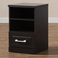 Odelia Modern and Contemporary Wenge Brown Finished 1-Drawer Nightstand FredCo