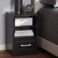 Odelia Modern and Contemporary Wenge Brown Finished 1-Drawer Nightstand FredCo