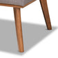 Odessa Mid-Century Modern Grey Fabric Upholstered and Walnut Brown Finished 2-Piece Wood Dining Nook Banquette Set FredCo