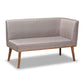 Odessa Mid-Century Modern Grey Fabric Upholstered and Walnut Brown Finished 2-Piece Wood Dining Nook Banquette Set FredCo