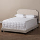Odette Modern and Contemporary Light Beige Fabric Upholstered King Size Bed FredCo
