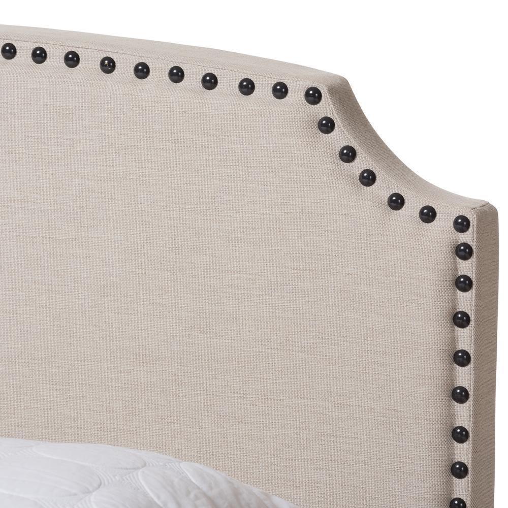 Odette Modern and Contemporary Light Beige Fabric Upholstered King Size Bed FredCo