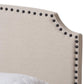 Odette Modern and Contemporary Light Beige Fabric Upholstered King Size Bed FredCo
