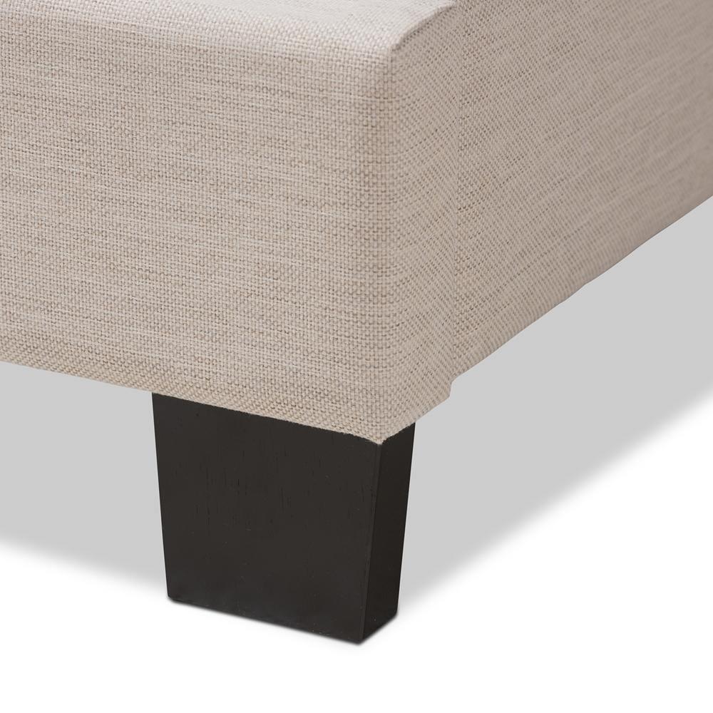 Odette Modern and Contemporary Light Beige Fabric Upholstered King Size Bed FredCo