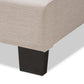 Odette Modern and Contemporary Light Beige Fabric Upholstered King Size Bed FredCo