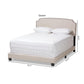 Odette Modern and Contemporary Light Beige Fabric Upholstered King Size Bed FredCo