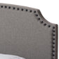 Odette Modern and Contemporary Light Grey Fabric Upholstered King Size Bed FredCo