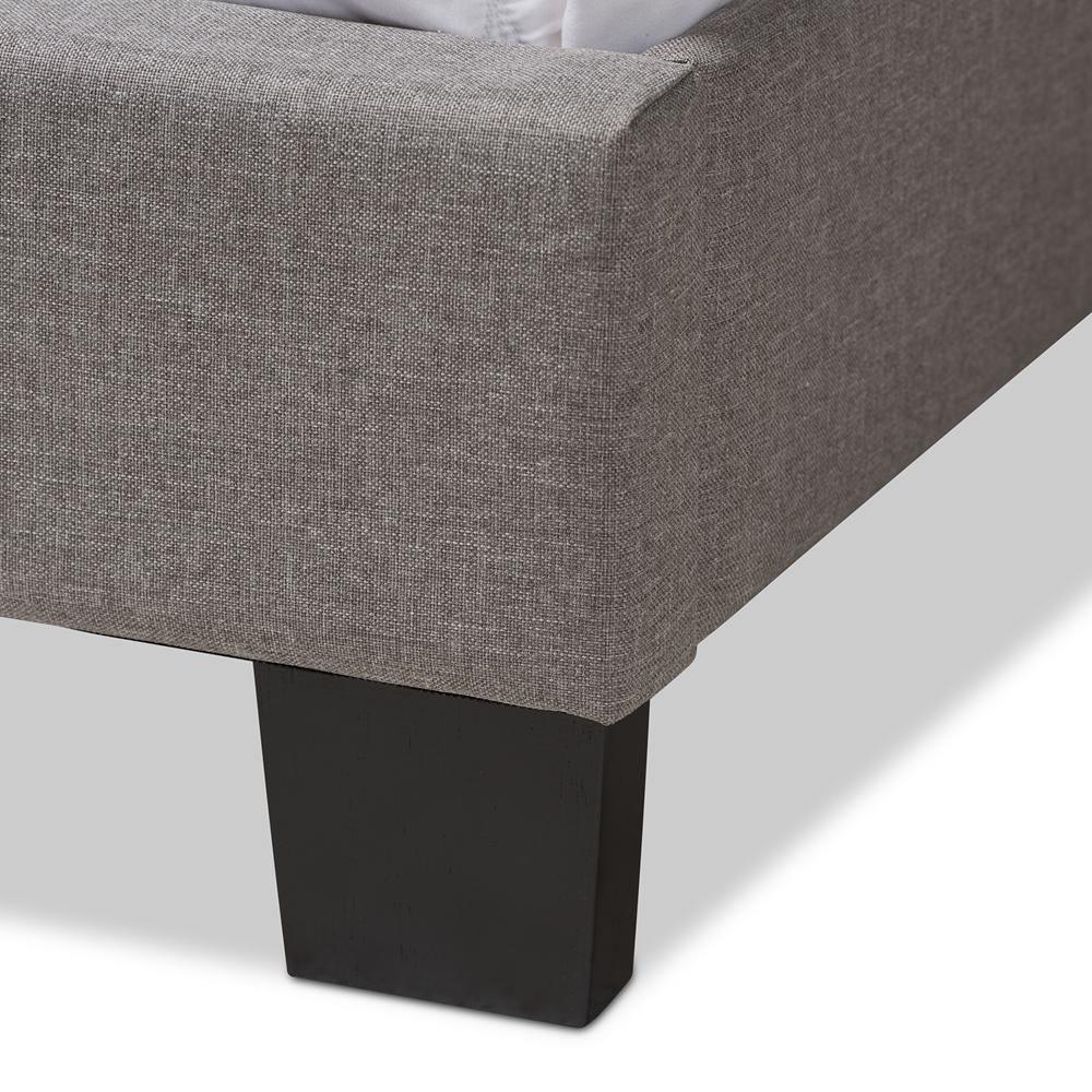 Odette Modern and Contemporary Light Grey Fabric Upholstered Queen Size Bed FredCo