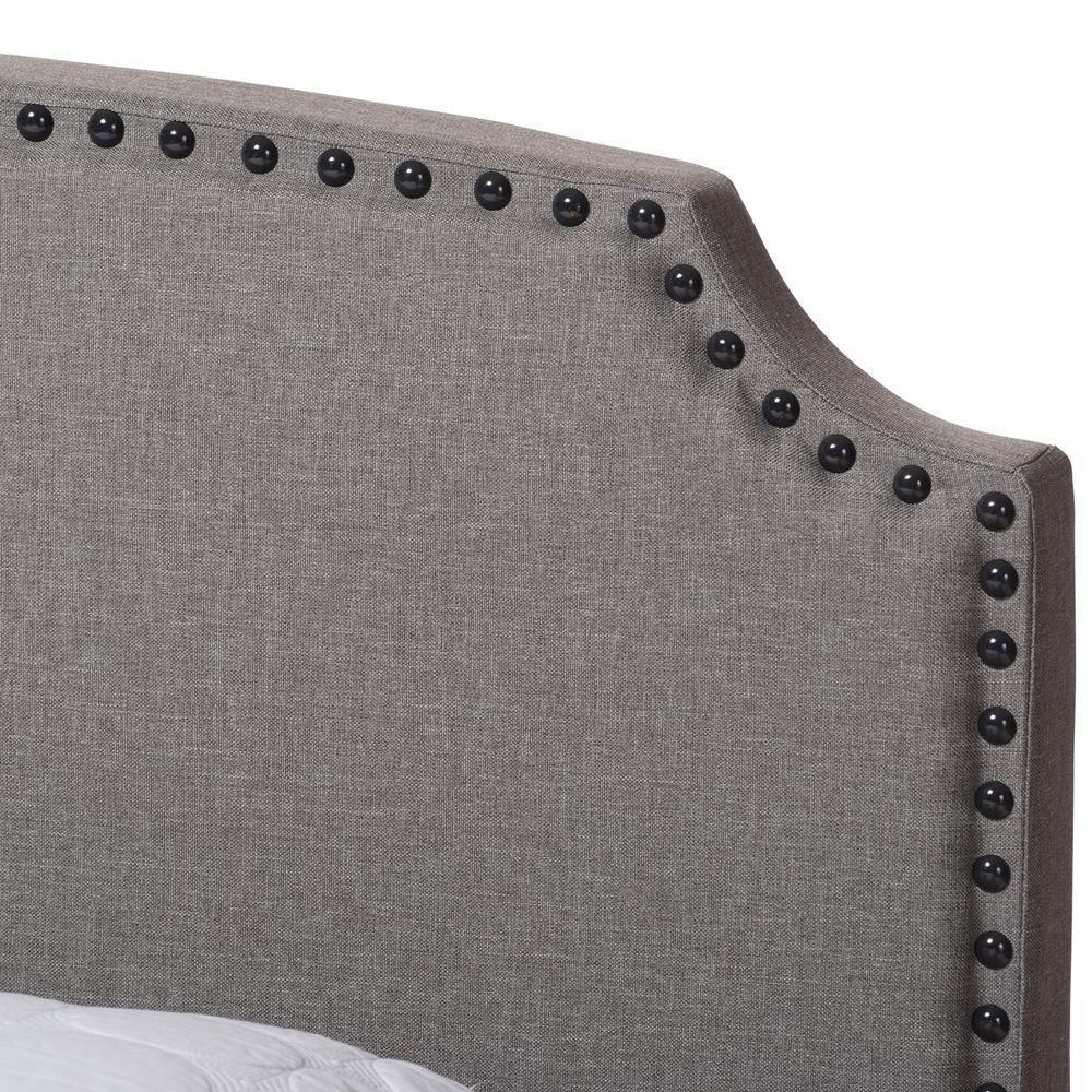 Odette Modern and Contemporary Light Grey Fabric Upholstered Queen Size Bed FredCo
