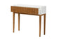 Odile Mid-Century Modern Two-Tone Natural Brown and White Bayur Wood 1-Drawer Console Table FredCo