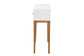 Odile Mid-Century Modern Two-Tone Natural Brown and White Bayur Wood 1-Drawer Console Table FredCo