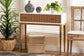 Odile Mid-Century Modern Two-Tone Natural Brown and White Bayur Wood 1-Drawer Console Table FredCo