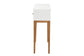 Odile Mid-Century Modern Two-Tone Natural Brown and White Bayur Wood 1-Drawer Console Table FredCo