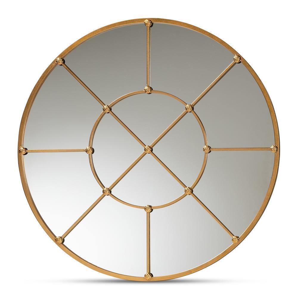 Ohara Modern and Contemporary Gold Finished Metal Accent Wall Mirror FredCo