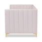 Oksana Modern Contemporary Glam and Luxe Light Pink Velvet Fabric Upholstered and Gold Finished Twin Size Daybed FredCo