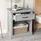 Old Paint Style Modern Wooden Nightstand Gray FredCo