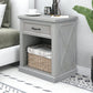 Old Paint Style Modern Wooden Nightstand Gray FredCo