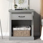 Old Paint Style Modern Wooden Nightstand Gray FredCo