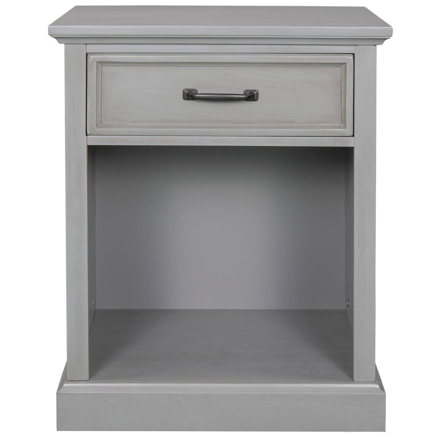 Old Paint Style Modern Wooden Nightstand Gray FredCo