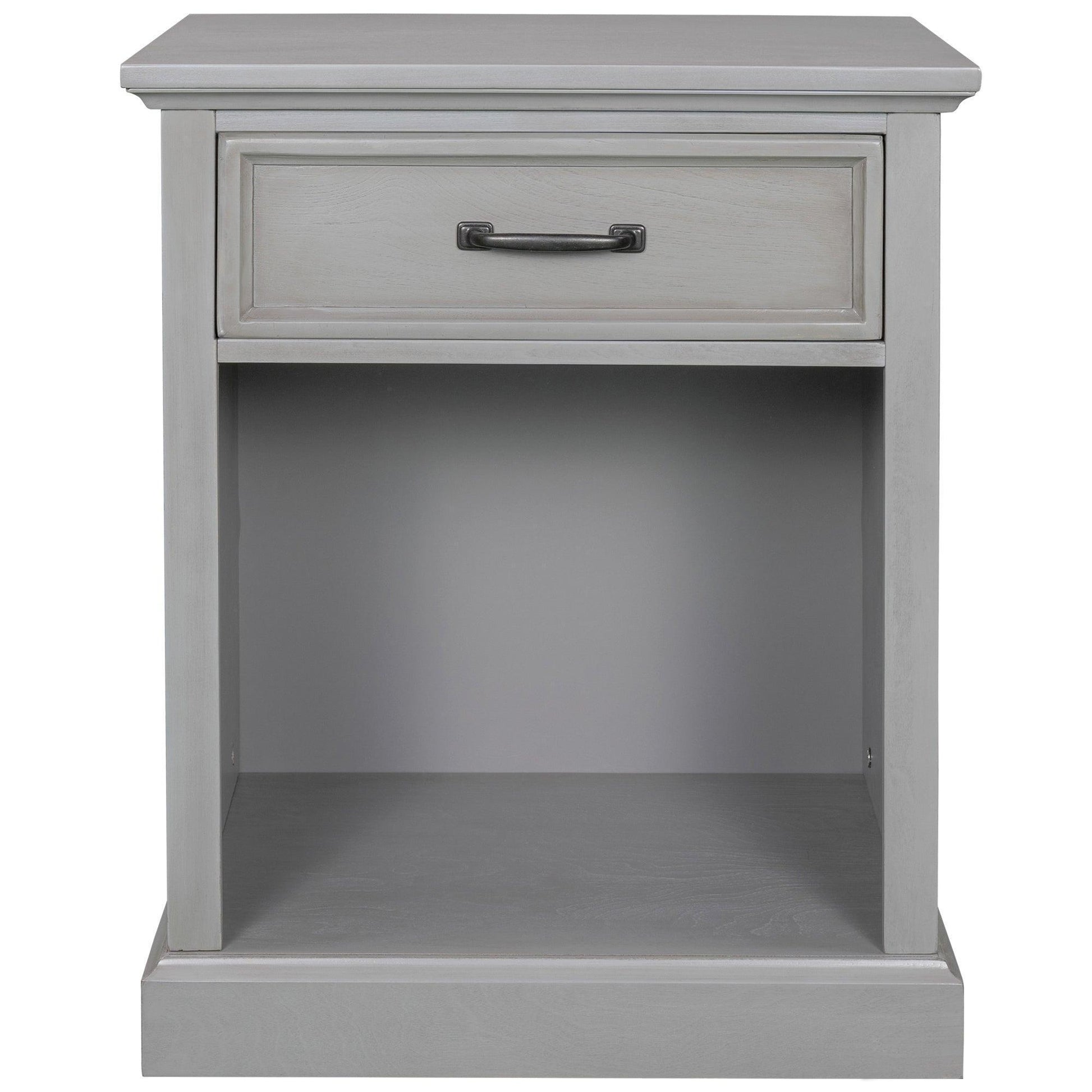 Old Paint Style Modern Wooden Nightstand Gray FredCo