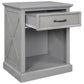 Old Paint Style Modern Wooden Nightstand Gray FredCo