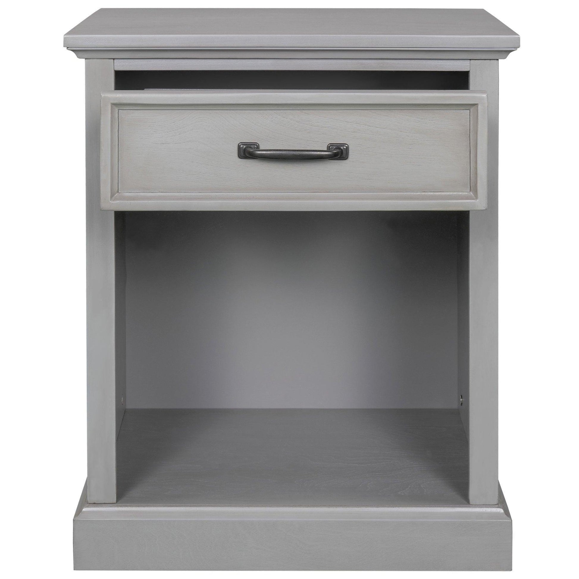Old Paint Style Modern Wooden Nightstand Gray FredCo