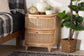Oleta Modern Bohemian Natural Brown Rattan 2-Drawer Nightstand FredCo
