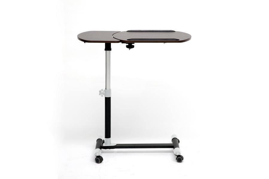 Olsen Brown Wheeled Laptop Tray Table with Tilt Control FredCo
