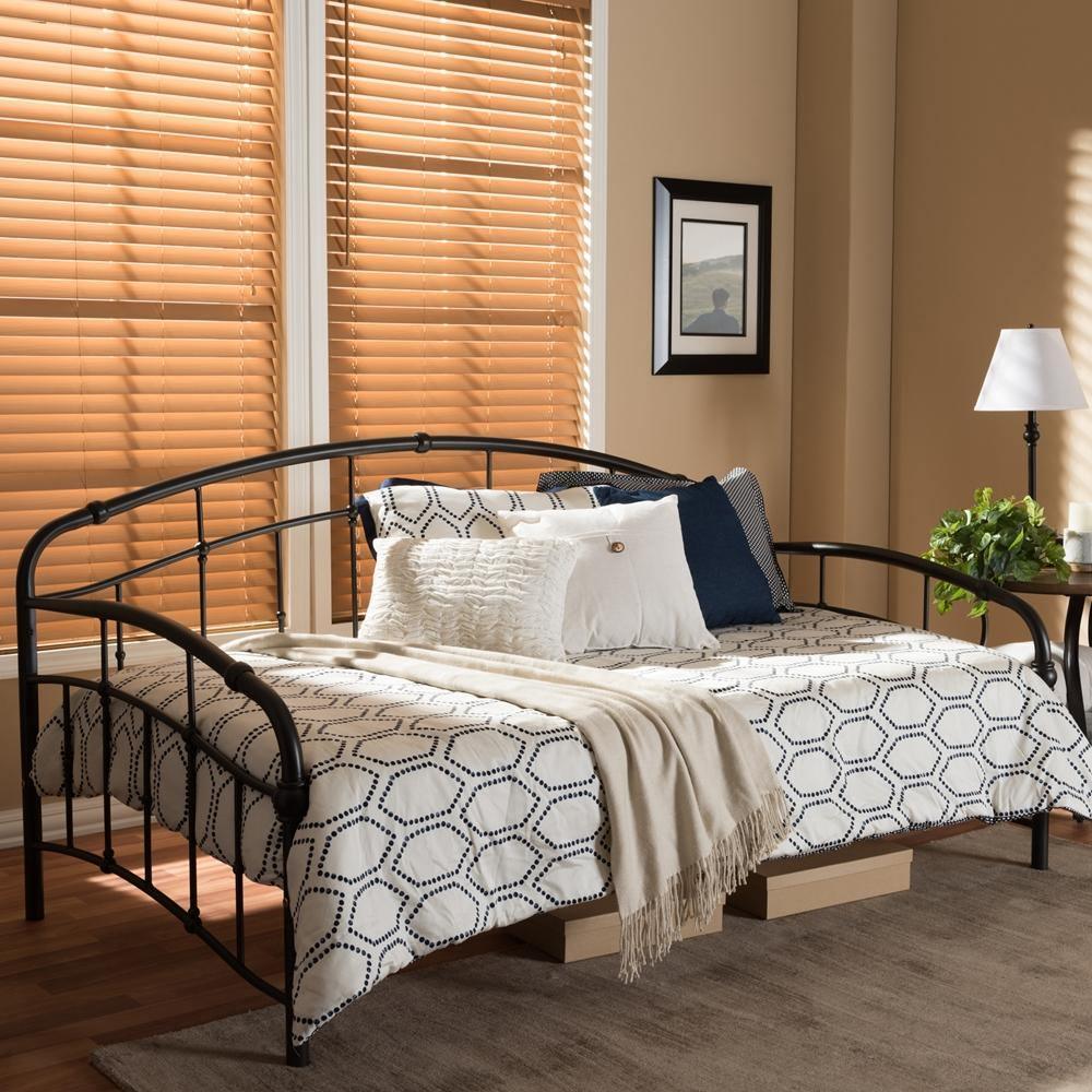 Olsen Vintage Inspired Black Metal Daybed FredCo