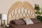 Onika Modern Bohemian Natural Brown Rattan Queen Size Standalone Headboard FredCo