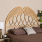 Onika Modern Bohemian Natural Brown Rattan Queen Size Standalone Headboard FredCo