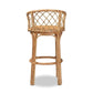 Orchard Modern Bohemian Natural Brown Rattan Bar Stool FredCo