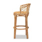 Orchard Modern Bohemian Natural Brown Rattan Bar Stool FredCo