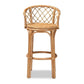 Orchard Modern Bohemian Natural Brown Rattan Bar Stool FredCo