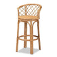 Orchard Modern Bohemian Natural Brown Rattan Bar Stool FredCo