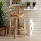 Orchard Modern Bohemian Natural Brown Rattan Bar Stool FredCo