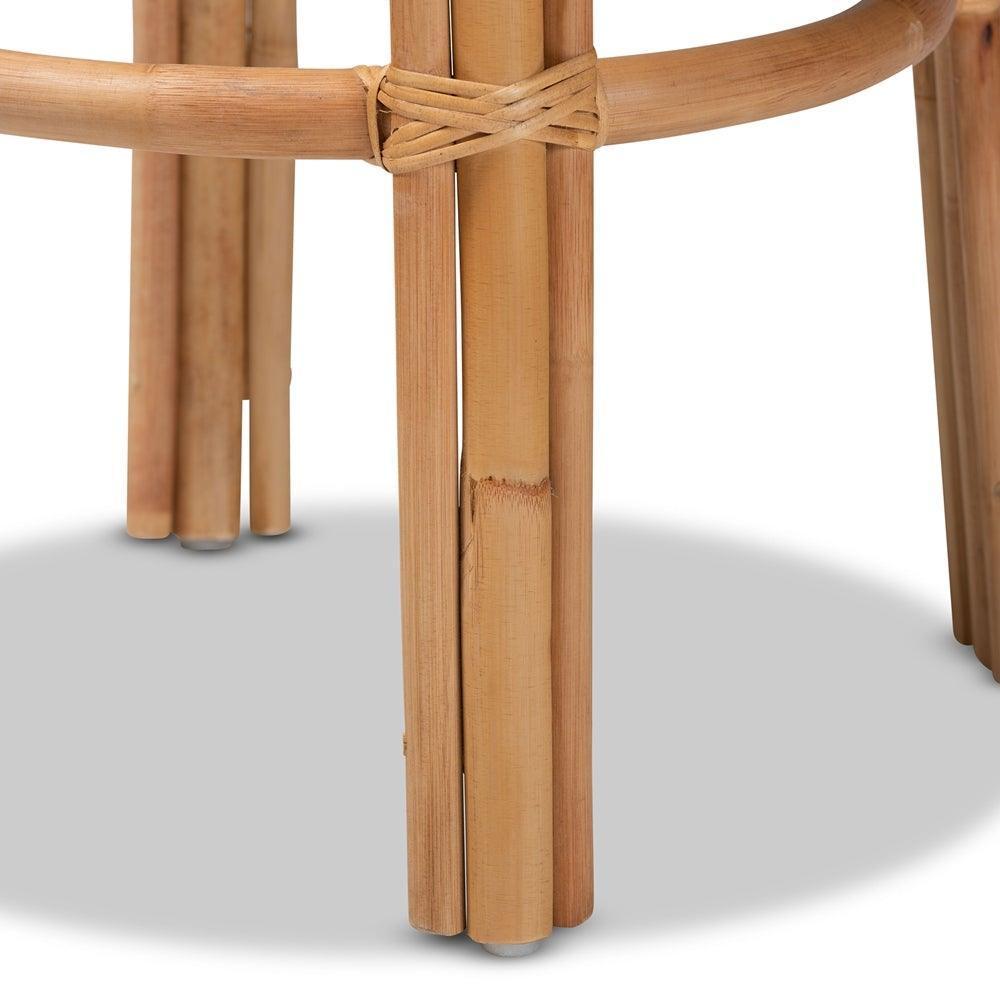 Orchard Modern Bohemian Natural Brown Rattan Bar Stool FredCo