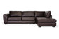 Orland Brown Leather Modern Sectional Sofa Set with Right Facing Chaise FredCo