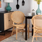 Osaka Modern Bohemian Natural Brown Rattan Dining Chair FredCo
