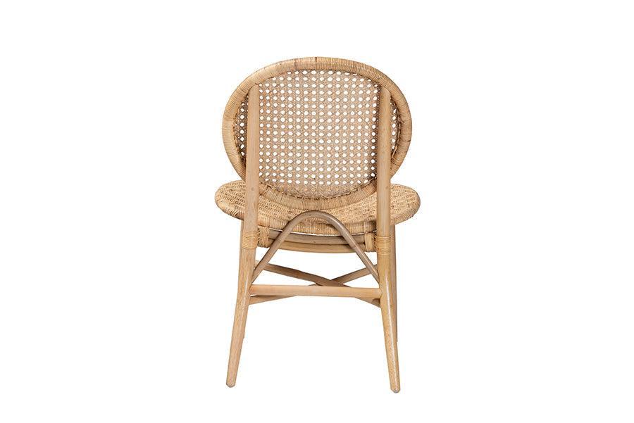 Osaka Modern Bohemian Natural Brown Rattan Dining Chair FredCo